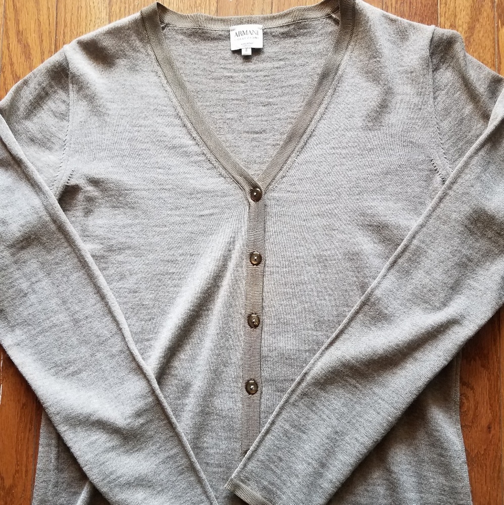 Armani collezioni virgin wool button cardigan
